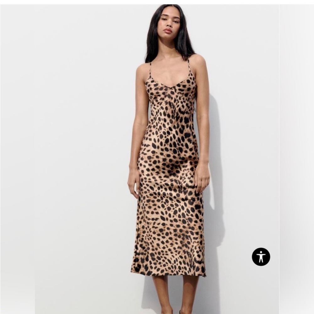 Sarin Leopard Midi Open Back Zara Dress